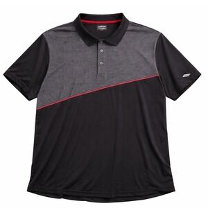 KS Sport Mens 5XL Big Performance Golf Polo Shirt Black Striped Colorblock